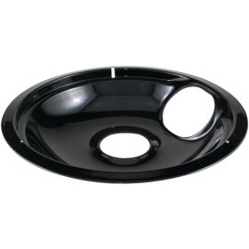 BLK PORCLN DRIP PAN 8IN