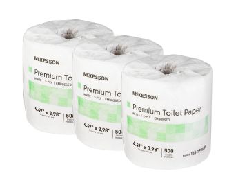 Toilet Paper Roll. Pack of 80 Tissue Paper 4" x 4.5" White 2-Ply Ultra-Soft Toilet Tissue Standard Size Cored Roll 500 Sheets Bathroom Tissue for Home