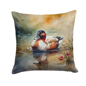 Canvasback Throw Pillow Machine Washable, Indoor Outdoor Decorative Pillow for Couch, Bed or Patio, 14Hx14W