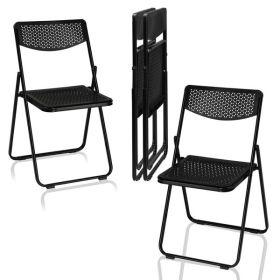 4 Pack Plastic Folding Chairs, Lightweight Stackable Commercial Chairs, Portable Event Seats Indoor Outdoor for Home Event Party Picnic School Wedding