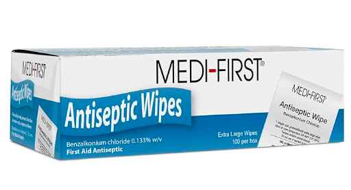 Medique First 21433 Antiseptic Wipes, 100 Per Box