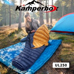 Kamperbox Ultra Light Down Sleeping Bag Outdoor Camping Sleeping Bag UL250 (Color: Blue)